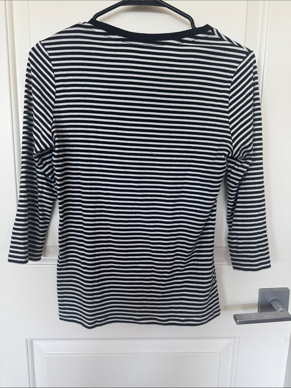 Fleur du Mal Black & White Striped Scoop Neck Long Sleeve Tee - Picture 3 of 3